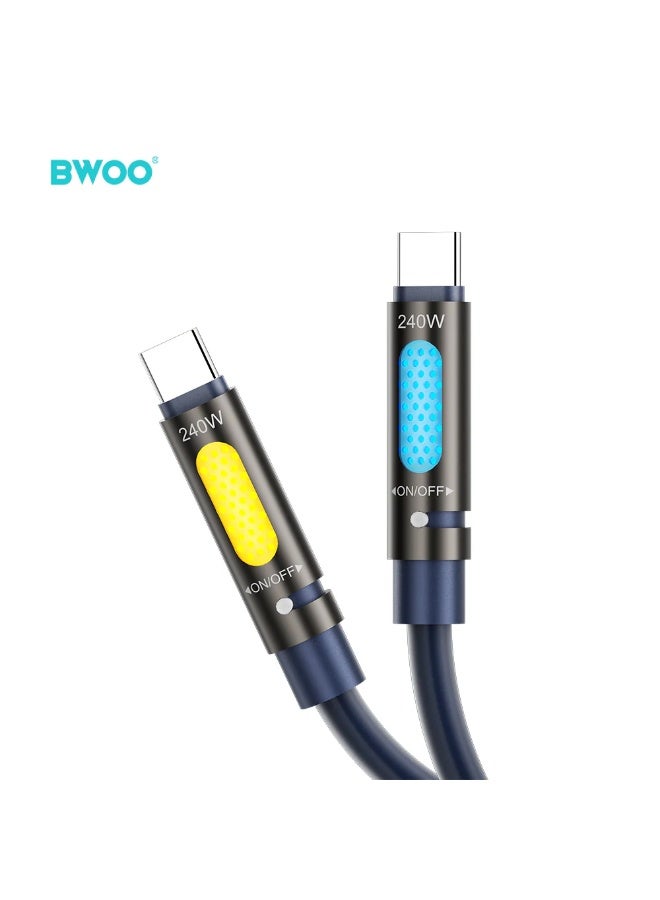 BWOO Type-C To Type-C Skin-Friendly Liquid Silicon Charging Cable Black - Image 3